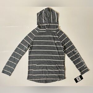 🆕 Hurley Boys Gray and White Striped Hoodie